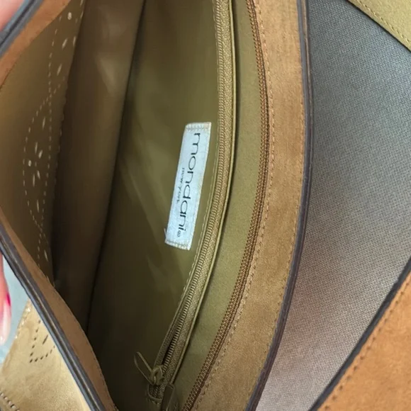 Mondani Vintage Brown Suede Shoulder Bag - Picture 5 of 7